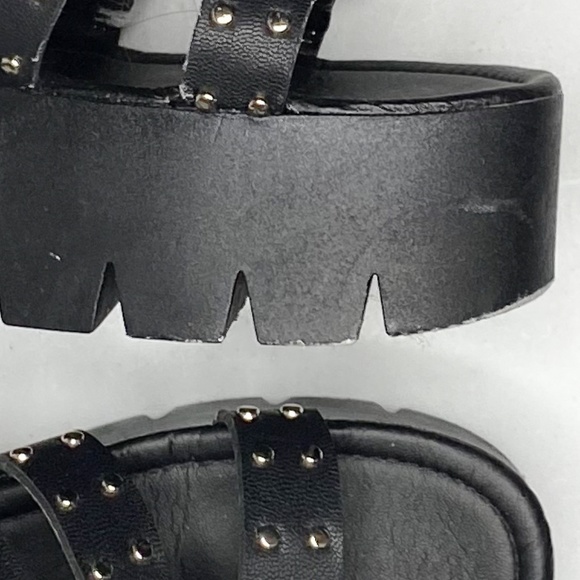 Chunky Faux Leather Sandals with Platform - Picture 5 of 5